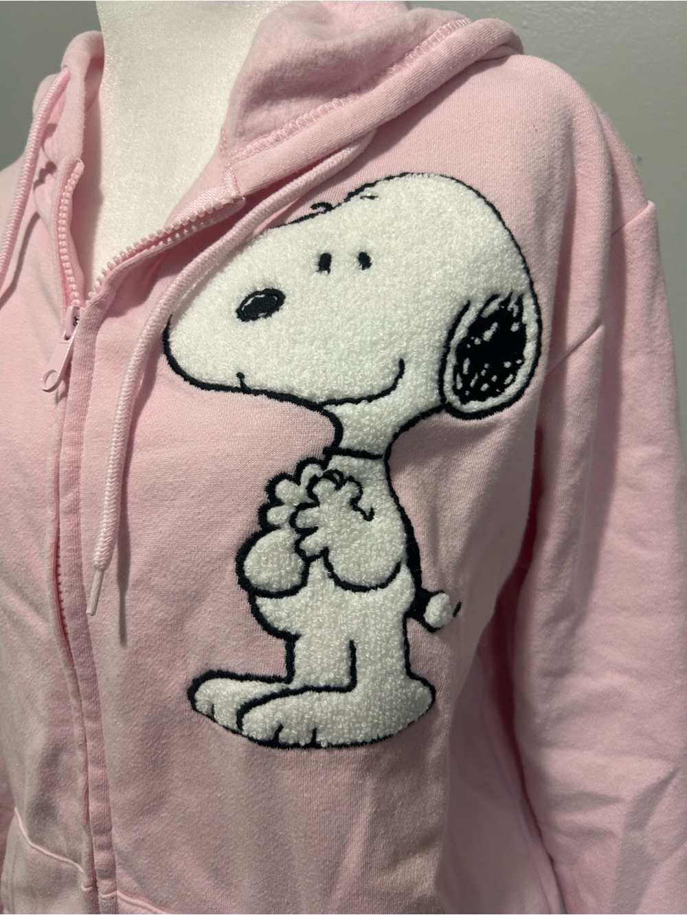 Women’s Peanuts Pink Snoopy & Woodstock Zip-Up Hoodie - Picture 8 of 11